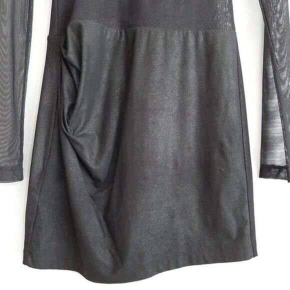 BCBGMAXAZRIA / Black Mesh Long Sleeve Fitted Short Mini Dress Sz XS - Picture 9 of 16